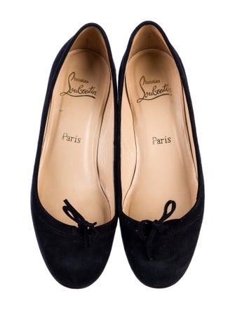 Christian Louboutin Suede Bow Accents Pumps
