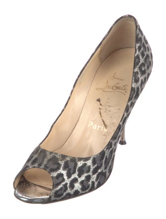 Christian Louboutin Animal Print Glitter Accents Pumps