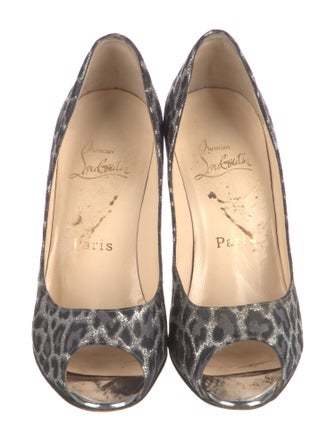 Christian Louboutin Animal Print Glitter Accents Pumps