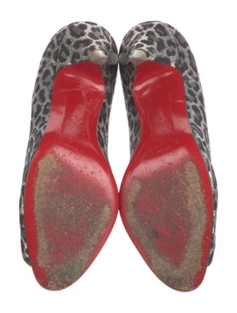 Christian Louboutin Animal Print Glitter Accents Pumps