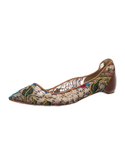Christian Louboutin Mesh Printed Ballet Flats