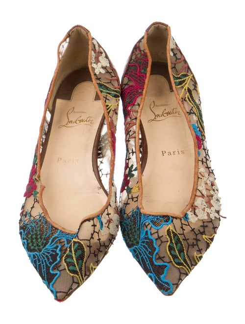 Christian Louboutin Mesh Printed Ballet Flats