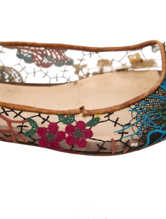 Christian Louboutin Mesh Printed Ballet Flats