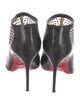 Christian Louboutin Leather Mesh Accents T-Strap Pumps