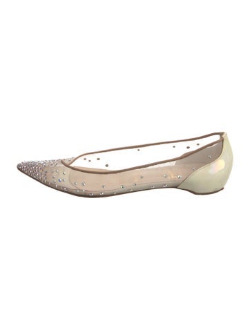 Christian Louboutin Flats Mesh Crystal Embellishments Ballet IT 39 | 9