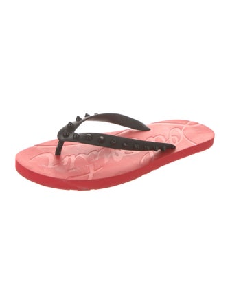 Christian Louboutin Spike Accents Rubber Flip Flops