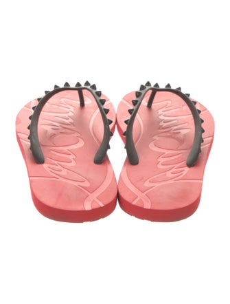 Christian Louboutin Spike Accents Rubber Flip Flops