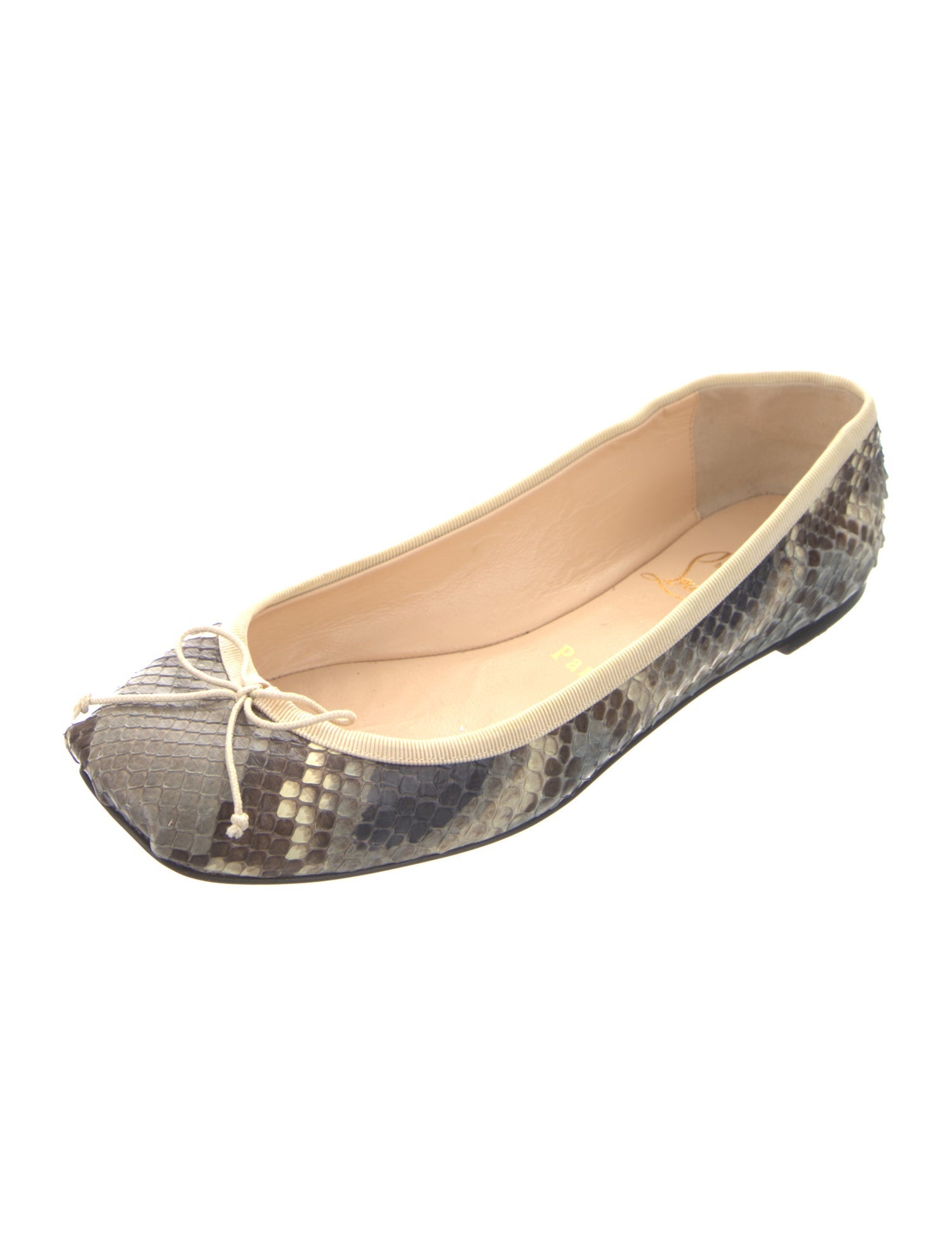 Christian Louboutin Snakeskin Animal Print Ballet Flats