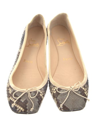 Christian Louboutin Snakeskin Animal Print Ballet Flats