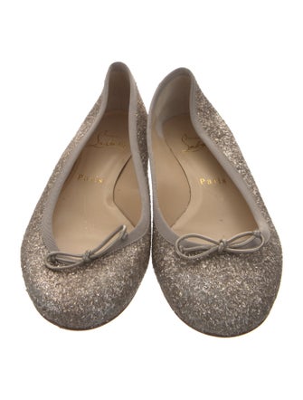 Christian Louboutin Spike Accents Glitter Ballet Flats