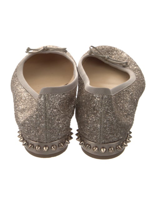 Christian Louboutin Spike Accents Glitter Ballet Flats