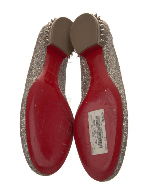 Christian Louboutin Spike Accents Glitter Ballet Flats