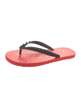 Christian Louboutin Rubber Studded Accents Flip Flops