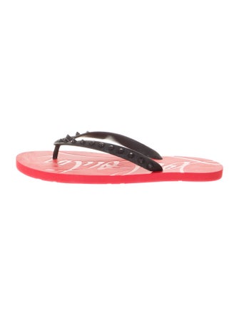 Christian Louboutin Rubber Studded Accents Flip Flops