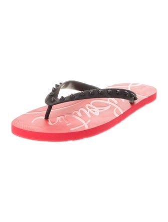 Christian Louboutin Rubber Studded Accents Flip Flops