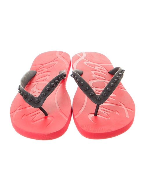 Christian Louboutin Rubber Studded Accents Flip Flops