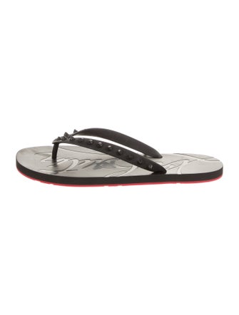 Christian Louboutin Rubber Studded Accents Flip Flops