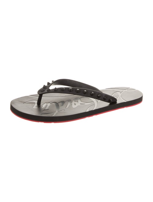 Christian Louboutin Rubber Studded Accents Flip Flops