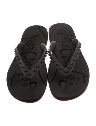 Christian Louboutin Rubber Studded Accents Flip Flops
