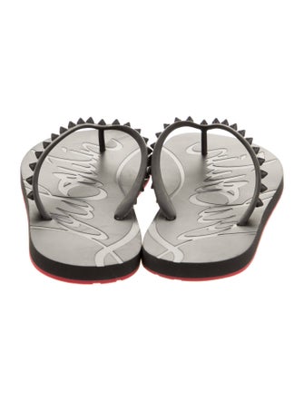 Christian Louboutin Rubber Studded Accents Flip Flops