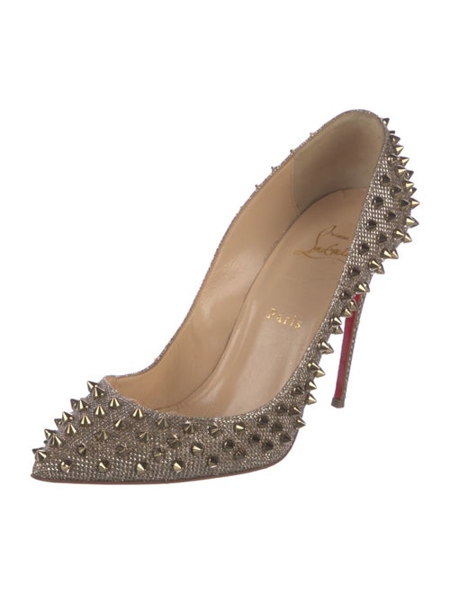 Christian Louboutin Spike Accents Glitter Pumps