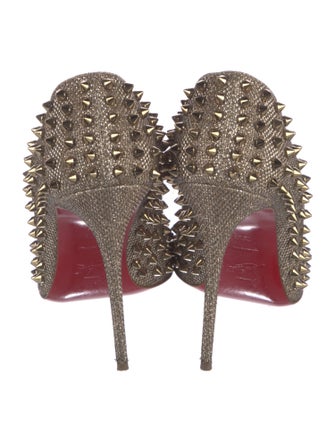 Christian Louboutin Spike Accents Glitter Pumps