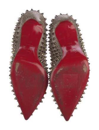 Christian Louboutin Spike Accents Glitter Pumps