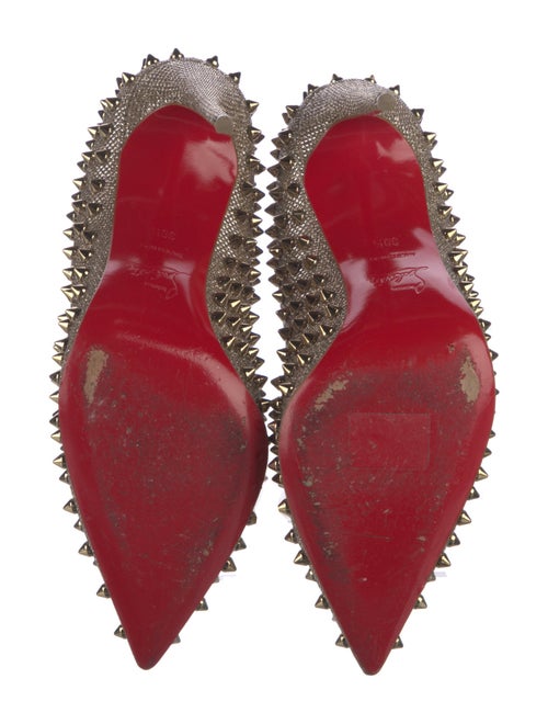 Christian Louboutin Spike Accents Glitter Pumps