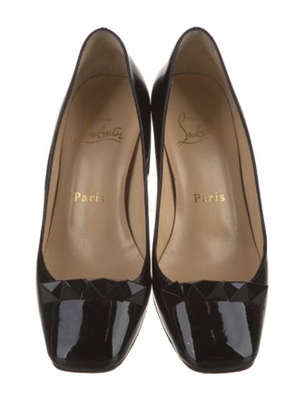 Christian Louboutin Patent Leather Studded Accents Pumps