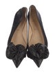 Christian Louboutin Leather Ruffle Embellishment Ballet Flats