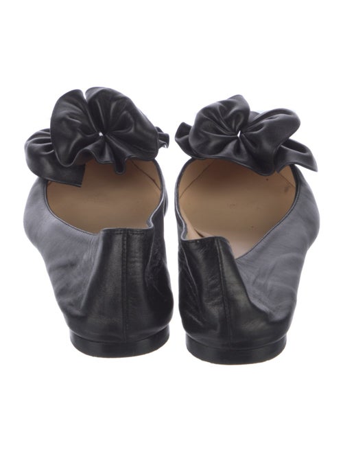 Christian Louboutin Leather Ruffle Embellishment Ballet Flats