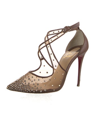 Christian Louboutin Mesh Mesh Accents T-Strap Pumps