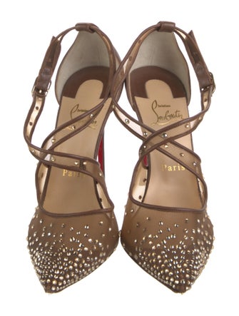 Christian Louboutin Mesh Mesh Accents T-Strap Pumps