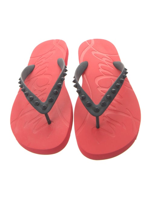Christian Louboutin Spike Accents Rubber Flip Flops