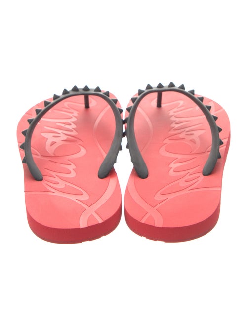 Christian Louboutin Spike Accents Rubber Flip Flops