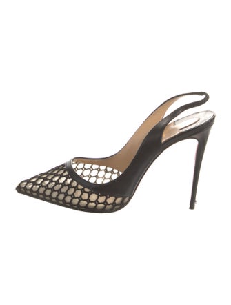 Christian Louboutin Mesh Mesh Accents Slingback Pumps