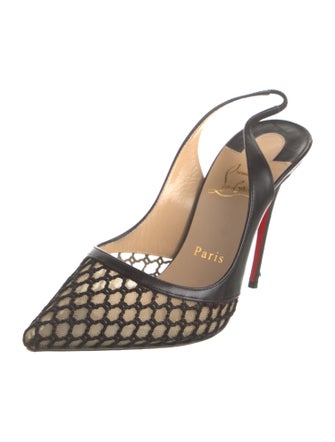 Christian Louboutin Mesh Mesh Accents Slingback Pumps