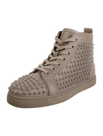 Christian Louboutin Spike Accents Leather Sneakers