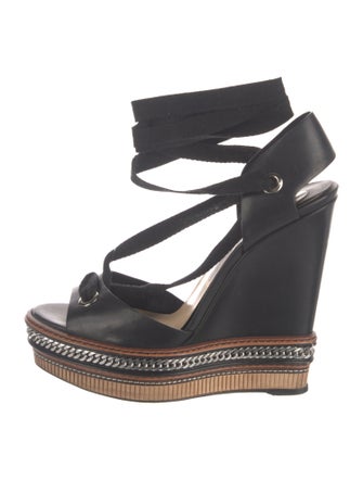 Christian Louboutin Leather Chain-Link Accents Sandals