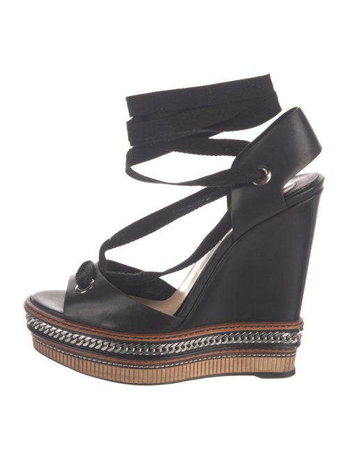 Christian Louboutin Leather Chain-Link Accents Sandals