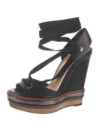 Christian Louboutin Leather Chain-Link Accents Sandals