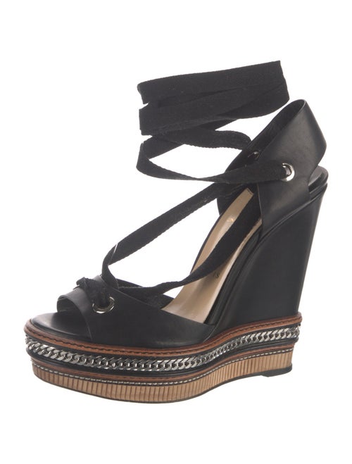Christian Louboutin Leather Chain-Link Accents Sandals