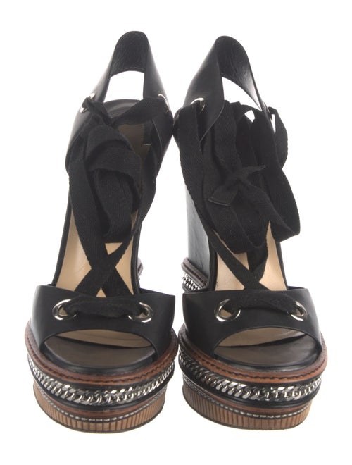 Christian Louboutin Leather Chain-Link Accents Sandals