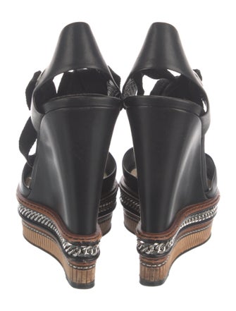 Christian Louboutin Leather Chain-Link Accents Sandals