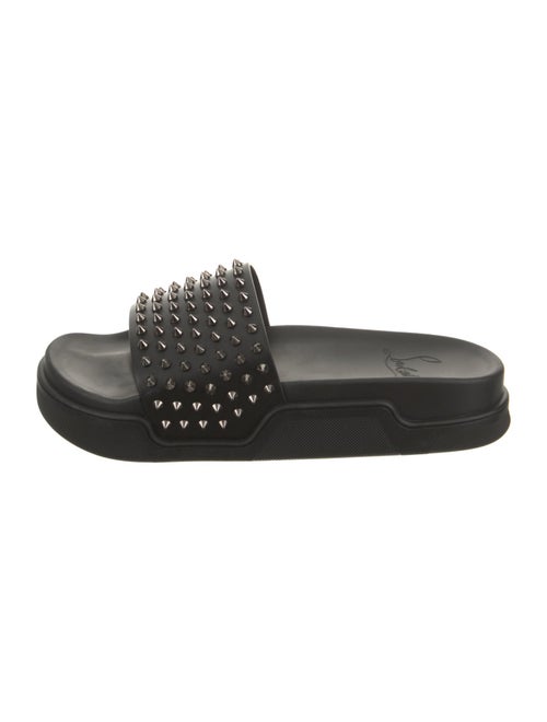 Christian Louboutin Leather Studded Accents Slides
