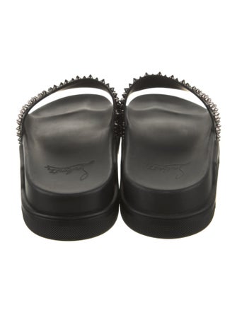 Christian Louboutin Leather Studded Accents Slides