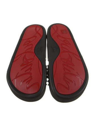 Christian Louboutin Leather Studded Accents Slides