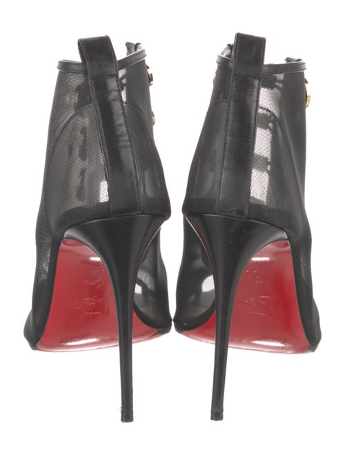 Christian Louboutin Mesh Leather Trim Embellishment T-Strap Pumps