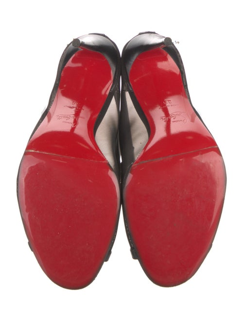 Christian Louboutin Mesh Leather Trim Embellishment T-Strap Pumps