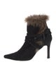 Christian Louboutin Suede Fur Trim Boots